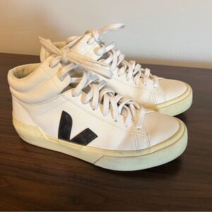Veja White Sneakers with Black Accents
